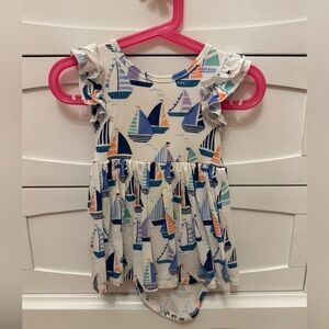 Little Sleepies seas the day twirl dress bodysuit 6-12mo